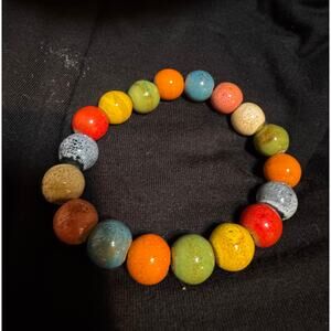 Y41 Multicolor clay bead stretchy bracelet